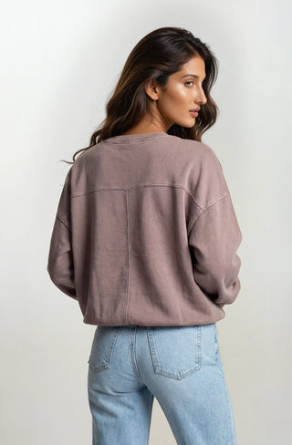 Boho "Love" Embellished Mineral Wash Sweatshirt - Fitkitty Culture Athleisure Wear, Yoga Wear &  Women's Clothing