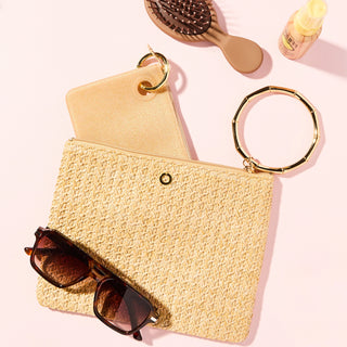 Bracelet Pouch - Natural Raffia Clutch Bag - Fitkitty Culture Athleisure Wear, Yoga Wear &  Women's Clothing