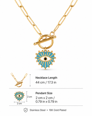 Azure Guardian Evil Eye Toggle Necklace (Copy) - Fitkitty Culture Athleisure Wear, Yoga Wear &  Women's Clothing