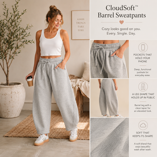 CloudSoft™ Barrel-Leg Sweatpants