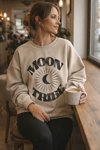 Lunar Essence Fleece Crew – Moon Tribe Graphic Sweatshirt - Fitkitty Culture Athleisure Wear, Yoga Wear &  Women's Clothing