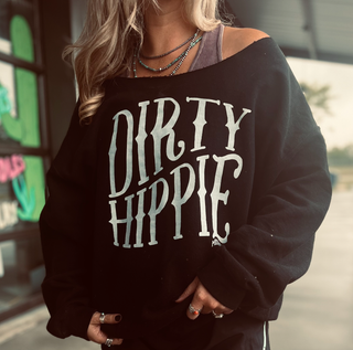 Dirty Hippie Black Sweatshirt - Fitkitty Culture Athleisure Wear, Yoga Wear &  Women's Clothing