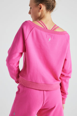 Off Shoulder Sweatshirt in PINK