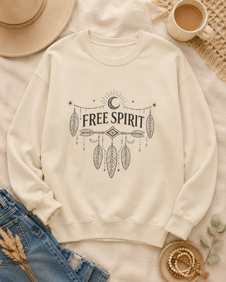 Free Spirit Dreamcatcher Crewneck Sweatshirt - Fitkitty Culture Athleisure Wear, Yoga Wear &  Women's Clothing