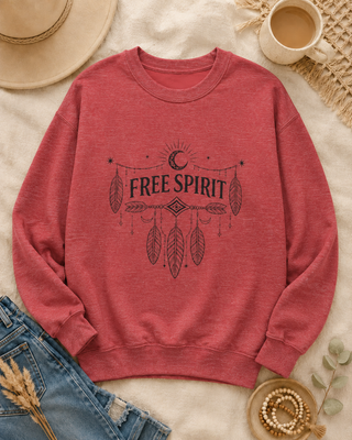 Free Spirit Dreamcatcher Crewneck Sweatshirt - Fitkitty Culture Athleisure Wear, Yoga Wear &  Women's Clothing