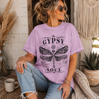 Gypsy Soul Dragonfly T‑Shirt — Boho Vintage Graphic Tee