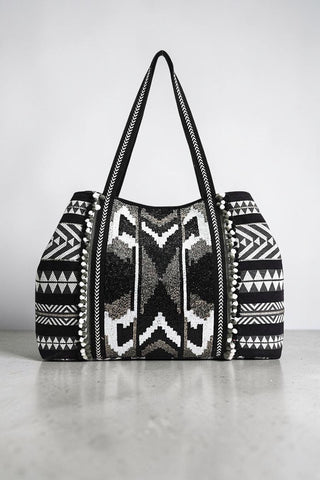 Ikat Noir Elegance Tote - Fitkitty Culture Athleisure Wear, Yoga Wear &  Women's Clothing