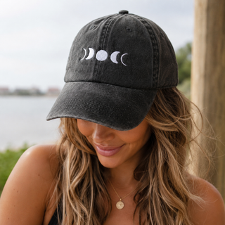Celestial Moon Embroidered Cap