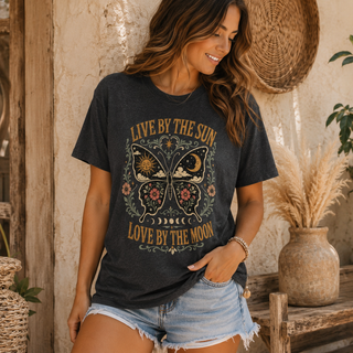 Live By The Sun Love By The Moon Butterfly T-Shirt