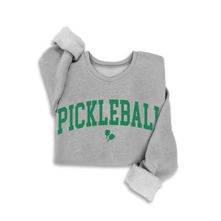 Mineral wash crewneck sweatshirt with PowerPlay pickleball graphic