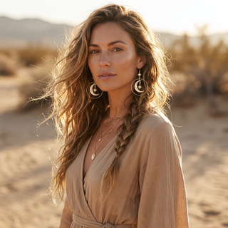 Celestial Dreams Moon Sun Gold Earrings - Fitkitty Culture Athleisure Wear, Yoga Wear &  Women's Clothing