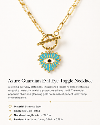 Azure Guardian Evil Eye Toggle Necklace - Fitkitty Culture Athleisure Wear, Yoga Wear &  Women's Clothing