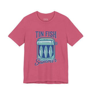 Pink tee  with tin fish summer