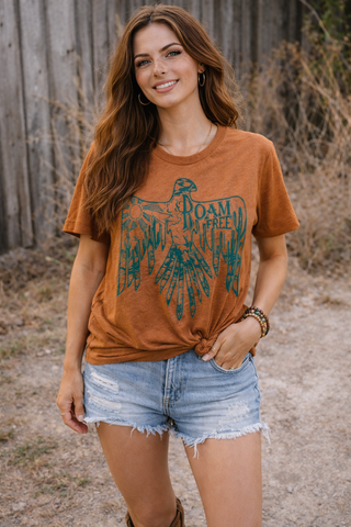 Roam Free Tee (Boho/Western) - Fitkitty Culture Athleisure Wear, Yoga Wear &  Women's Clothing