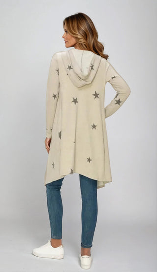 Starlight Drape Hooded Cardigan - Fitkitty Culture Athleisure Wear, Yoga Wear &  Women's Clothing
