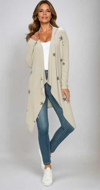 Starlight Drape Hooded Cardigan - Fitkitty Culture Athleisure Wear, Yoga Wear &  Women's Clothing