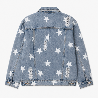 Washed Star Denim Jacket - Fitkitty Culture Athleisure Wear, Yoga Wear &  Women's Clothing
