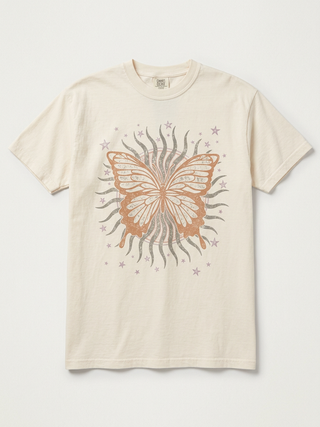 Sunlit Butterfly Boho Tee - Fitkitty Culture Athleisure Wear, Yoga Wear &  Women's Clothing