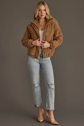 Tan Corduroy Puffer Jacket - Fitkitty Culture Athleisure Wear, Yoga Wear &  Women's Clothing