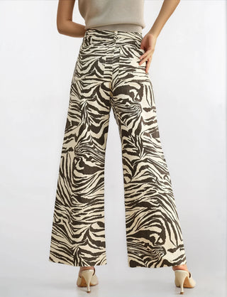 Espresso + Cream Zebra Print Wide Leg Pants - Fitkitty Culture Athleisure Wear, Yoga Wear &  Women's Clothing