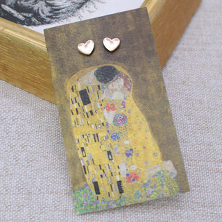 The Kiss Fine Art Gold Heart Earrings - Fitkitty Culture Athleisure Wear, Yoga Wear &  Women's Clothing