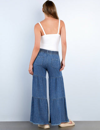 Fancy Pants Chambray Wide-Leg Pants