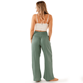 Sage Wide Leg Cotton Pants, view 2 | Fitkitty Culture®