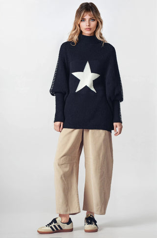 Star Knit Oversized Sweater Top - Fitkitty Culture Athleisure Wear, Yoga Wear &  Women's Clothing