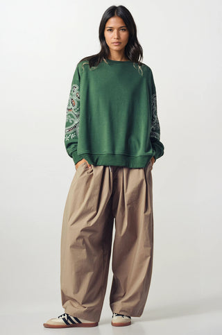 Romantic Lace Embroidered Sleeve Sweatshirt - Fitkitty Culture Athleisure Wear, Yoga Wear &  Women's Clothing