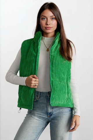 Green Corduroy Vest - Fitkitty Culture Athleisure Wear, Yoga Wear &  Women's Clothing