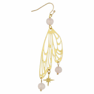 Rose Quartz Bead Butterfly Wing Earrings, Accessories, ZAD, Fitkitty Culture Athleisure Wear, Yoga Wear &  Women's Clothing
