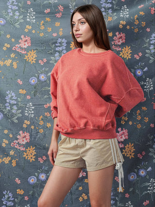 Organic Cotton Crew Neck Comfort Washed Sweatshirt