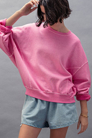 Organic Cotton Crew Neck Comfort Washed Sweatshirt