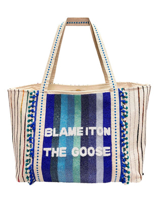 Blame It on the Goose Beaded Tote – Oversized Handcrafted Travel & Beach Bag