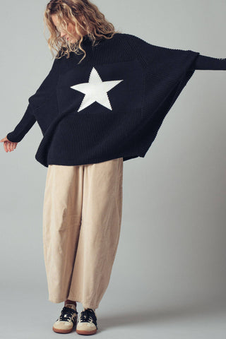 Star Knit Oversized Sweater Top - Fitkitty Culture Athleisure Wear, Yoga Wear &  Women's Clothing