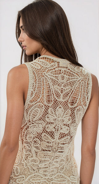 Open-Work Crochet Tie-Front Vest Top - Fitkitty Culture Athleisure Wear, Yoga Wear &  Women's Clothing