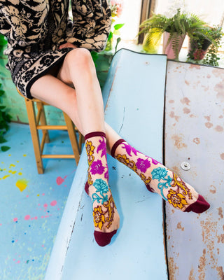 Sock Candy Gem Garden Sheer Crew Sock