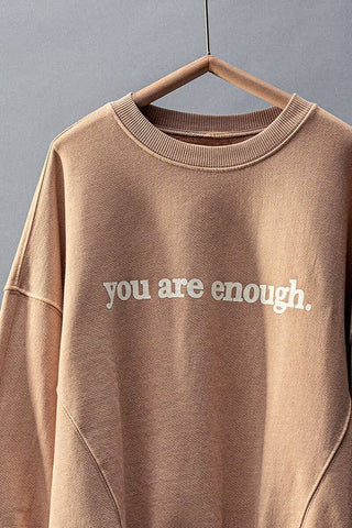 "You Are Enough" Vintage Wash Crewneck