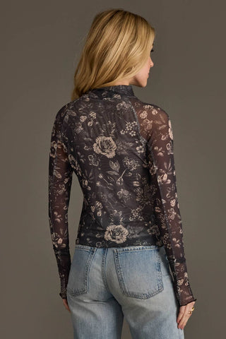 Gray & Cream Floral Mesh Top - Fitkitty Culture Athleisure Wear, Yoga Wear &  Women's Clothing