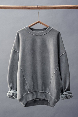 Organic Cotton Crew Neck Comfort Washed Sweatshirt