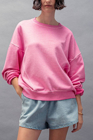 Organic Cotton Crew Neck Comfort Washed Sweatshirt