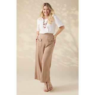 Elin Linen Crop Pant with Button Pocket - Fitkitty Culture Athleisure Wear, Yoga Wear &  Women's Clothing