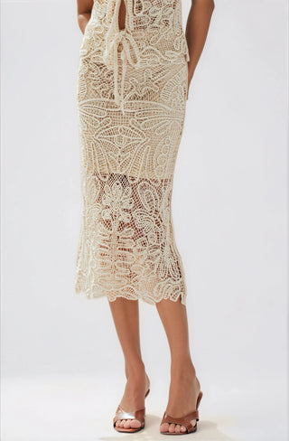 Open-Work Crochet Midi Skirt With Partial Lining - Fitkitty Culture Athleisure Wear, Yoga Wear &  Women's Clothing