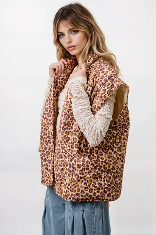 Wild Luxe Quilted Leopard Vest