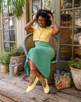 Sock Candy Avocado Lover Sheer Crew Sock