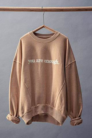 "You Are Enough" Vintage Wash Crewneck