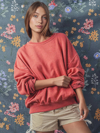 Organic Cotton Crew Neck Comfort Washed Sweatshirt