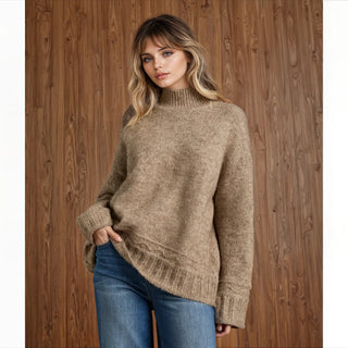 Cozy Latte Mock Neck Sweater - Fitkitty Culture Athleisure Wear, Yoga Wear &  Women's Clothing