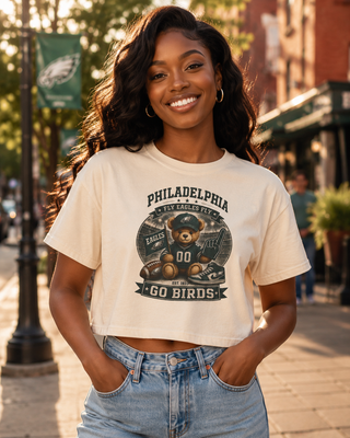 Go Birds teddy bear football tee for Philadelphia game day