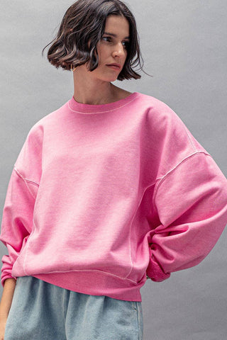 Organic Cotton Crew Neck Comfort Washed Sweatshirt